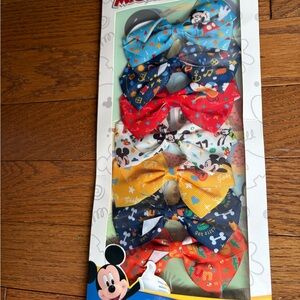 Disney Mickey Mouse Colorful Bow Hair Clips - Red, Blue, Yellow, White, Navy